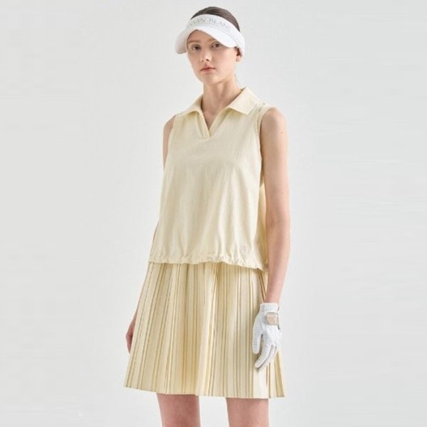 ❤[LANVIN BLANC] 랑방블랑 여성 발수 레이어드 플리츠 드레스 - gol1323x