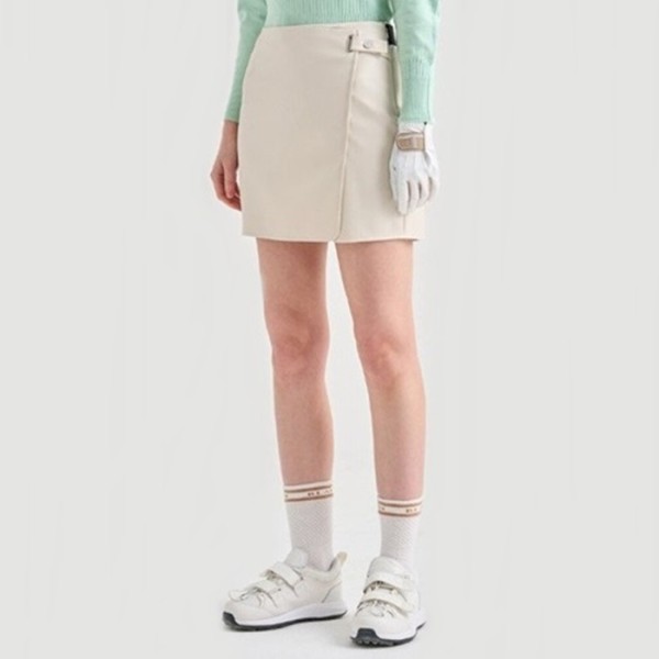 ❤[LANVIN BLANC] 랑방블랑 여성 페이크 레더 퍄널 랩 스커트 - gol1356x