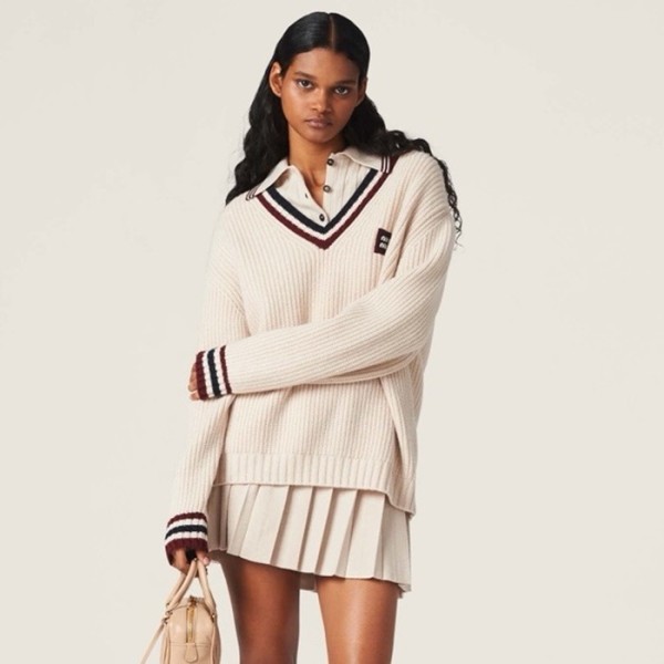 ❤미우미우 여성 브이넥 니트 - Miumiu Womens V-neck Knitwear - mic2956x