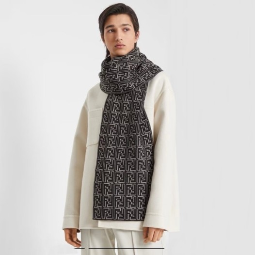 ❤펜디 남성 블랙 머플러 - Fendi Mens Black Muffler - acc2404x