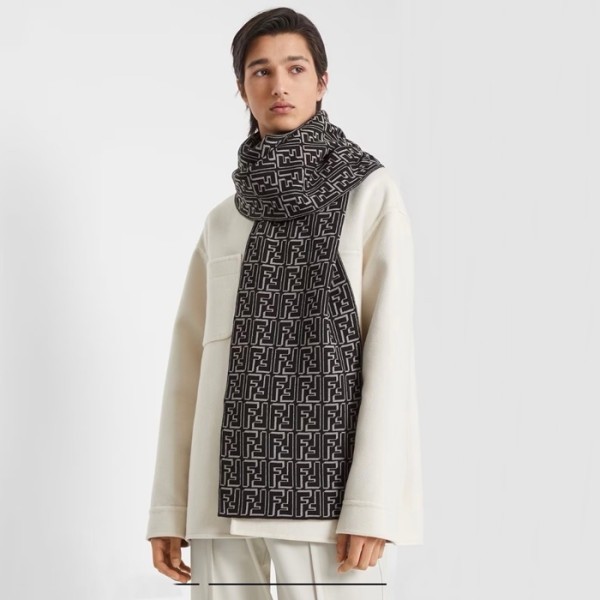 ❤펜디 남성 블랙 머플러 - Fendi Mens Black Muffler - acc2404x