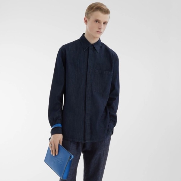 ❤펜디 남성 블루 셔츠 - Fendi Mens Blue Shirts - fec3624x