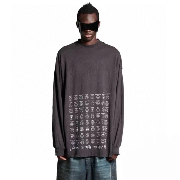 ❤발렌시아가 남성 라운드 긴팔티 - Balenciaga Mens Round Tshirt - bac3933x