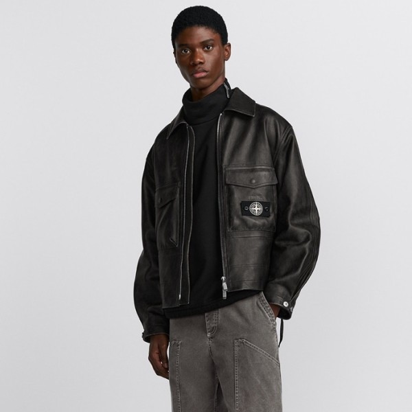 ❤스톤아일랜드 남성 가죽 재킷 - Stone Island Mens Leather Jacket - stc4138x