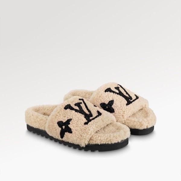 ❤루이비통 여성 봄 디아 플랫뮬 시어링 슬리퍼 - Louis vuitton Womens Slipper - lvs1677x