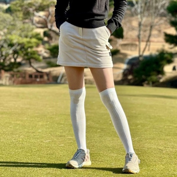 ❤[MALBON] 말본 여성 폴라 플리스 Pocket 스커트 - gol1435x