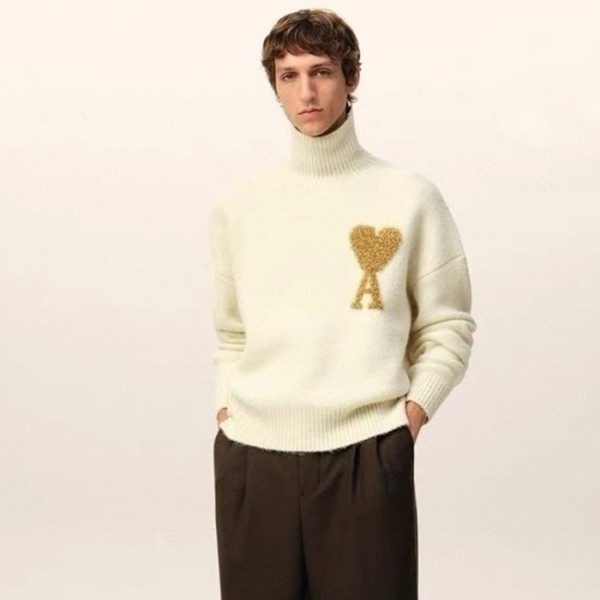 ❤아미 남/녀 터틀넥 니트웨어 - Ami Unisex Turtle-neck Knitwear - amc4402x