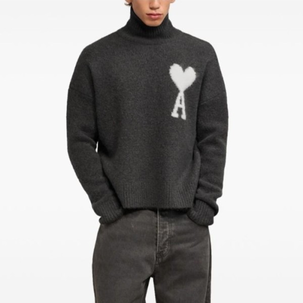 ❤아미 남/녀 터틀넥 니트웨어 - Ami Unisex Turtle-neck Knitwear - amc4466x