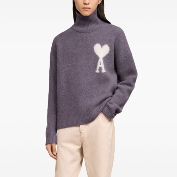 ❤아미 남/녀 터틀넥 니트웨어 - Ami Unisex Turtle-neck Knitwear - amc4468x