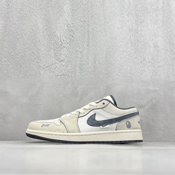 ❤나이키 x 베이프 남/녀 로우 스니커즈 - Nike Air Jordan 1 Retro Low x Bape Unisex Sneaker - nis1767x