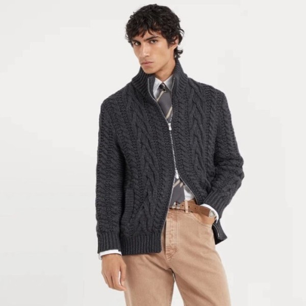 ❤브루넬로쿠치넬리 남성 집업 니트웨어 - Brunello Cucinelli Mens Zip-up Knitwear - brc4558x