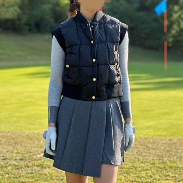 ❤[LANVIN BLANC] 랑방블랑 여성 텍스처 블록 구스 다운 베스트 - gol1499x