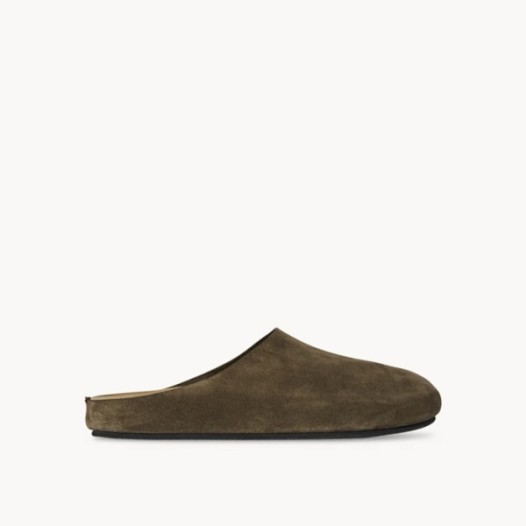 ❤더 로우 여성 휴고 슬라이드 스웨이드 애쉬 - The Row Womens Hugo Slide in Suede - ths3238x
