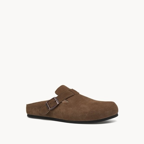 ❤더 로우 여성 휴고 슬라이드 스웨이드 애쉬 - The Row Womens Hugo Slide in Suede - ths3310x