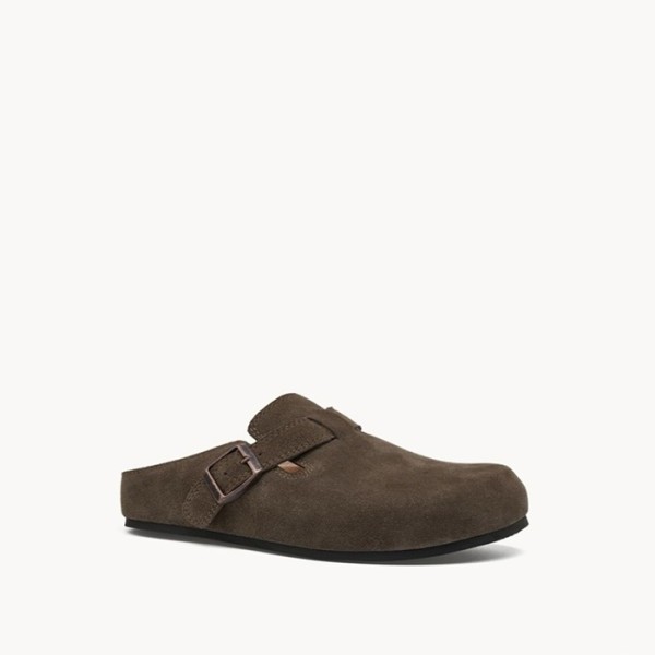 ❤더 로우 여성 휴고 슬라이드 스웨이드 애쉬 - The Row Womens Hugo Slide in Suede - ths3311x