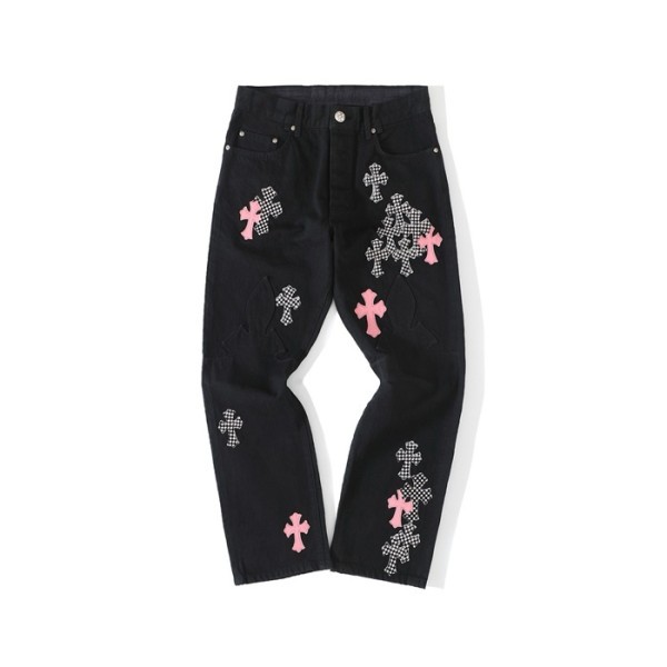 ❤크롬하츠 남성 블랙 청바지 - Chrom Hearts Mens Black Jeans - chc5179x