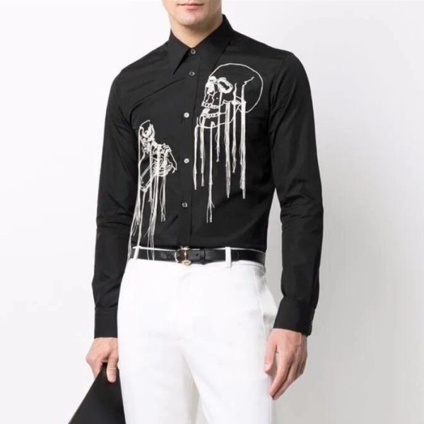 ❤알렉산더 맥퀸 남성 블랙 셔츠 - Alexander McQueen Mens Dress Shirts - alc5658x