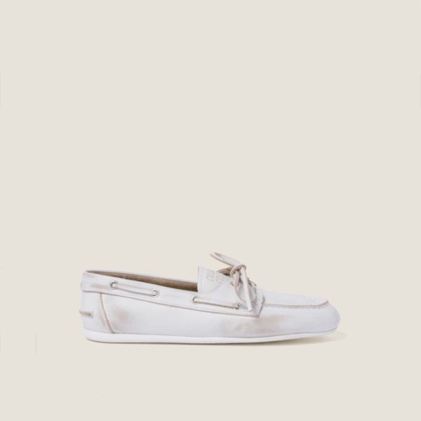 ❤미우미우 여성 블리치드 보트 슈즈 - Miumiu Womens Unlined Bleached Leather Boat Shoes - hes5580x
