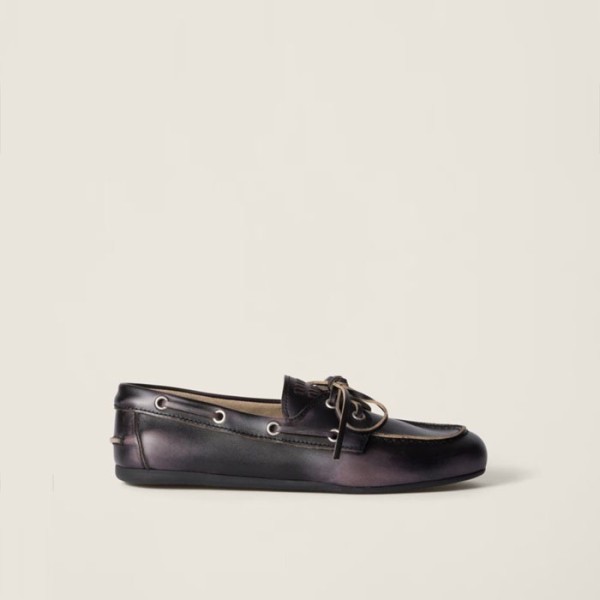 ❤미우미우 여성 블리치드 보트 슈즈 - Miumiu Womens Unlined Bleached Leather Boat Shoes - hes5581x