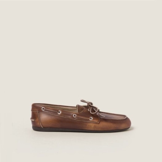 ❤미우미우 여성 블리치드 보트 슈즈 - Miumiu Womens Unlined Bleached Leather Boat Shoes - hes5582x