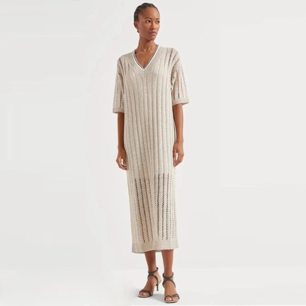 ❤브루넬로쿠치넬리 여성 브이넥 원피스 - Brunello Cucinelli Womens V-neck One-pieces - brc5950x