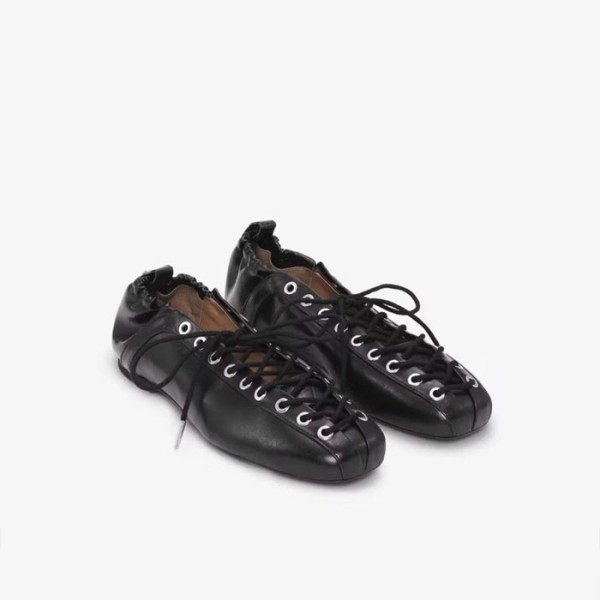 ❤가니 여성 올레텍스 레이스업 발레리나 - Ganni Womens Oleatex Lace-Up Ballerinas - lvs5623x