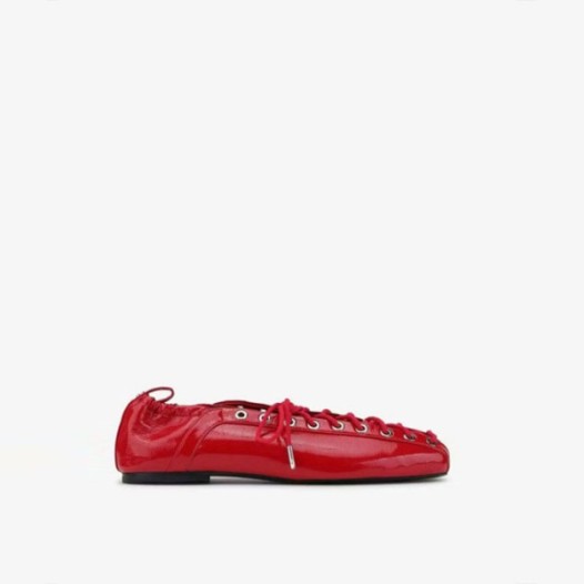 ❤가니 여성 올레텍스 레이스업 발레리나 - Ganni Womens Oleatex Lace-Up Ballerinas - lvs5625x