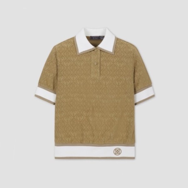 ❤[G/FORE] 지포어 여성 테리 자카드 쇼츠 슬리브 폴로 - gol1625x