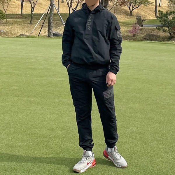 ❤[AMAZINGCRE] 어메이징크리 남성 우븐 후드 아노락 트레이닝셋 - gol1662x