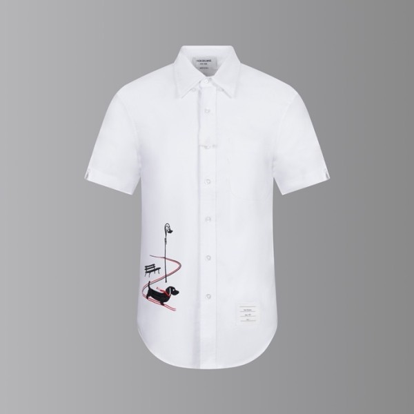 ❤톰브라운 남성 반팔 셔츠 - Thom Browne Mens White Shirts - thc6762x