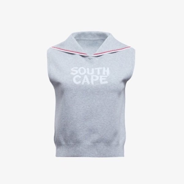 ❤[SOUTHCAPE] 사우스케이프 여성 세일러 카라 니트 베스트 - gol1676x