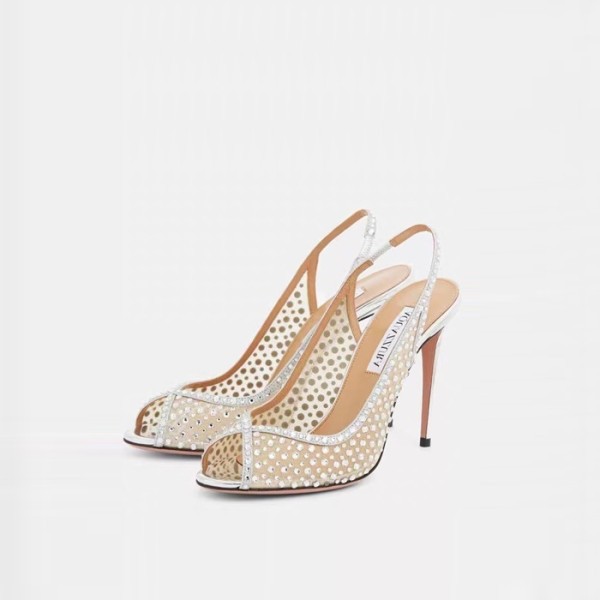 ❤아쿠아주라 여성 크리스탈 슬링백 - Aquazzura Womens Crystal Slingback - aqs5813x