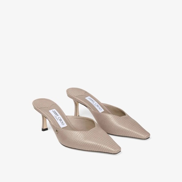 ❤지미추 여성 비비 65 리자드 프린트 가죽 뮬 - Jimmy Choo Womens Vivi 65 Lizard Print Leather Mules - jis5851x