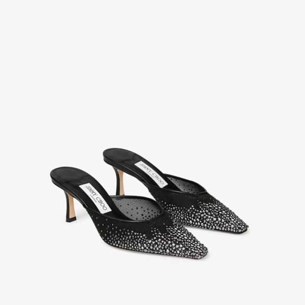 ❤지미추 여성 비비 65 크리스털 메시 뮬 - Jimmy Choo Womens Vivi 65 Crystal Mesh Mules - jis5852x