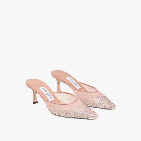 ❤지미추 여성 비비 65 크리스털 메시 뮬 - Jimmy Choo Womens Vivi 65 Crystal Mesh Mules - jis5853x