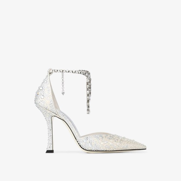 ❤지미추 여성 크리스털 플래티넘 글리터 샌들 - Jimmy Choo Womens Crystal Platinum Glitter Sandals - jis5862x
