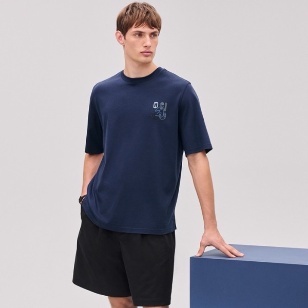 ❤에르메스 남성 라운드 반팔티 - Hermes Mens Round Tshirt - hec6860x