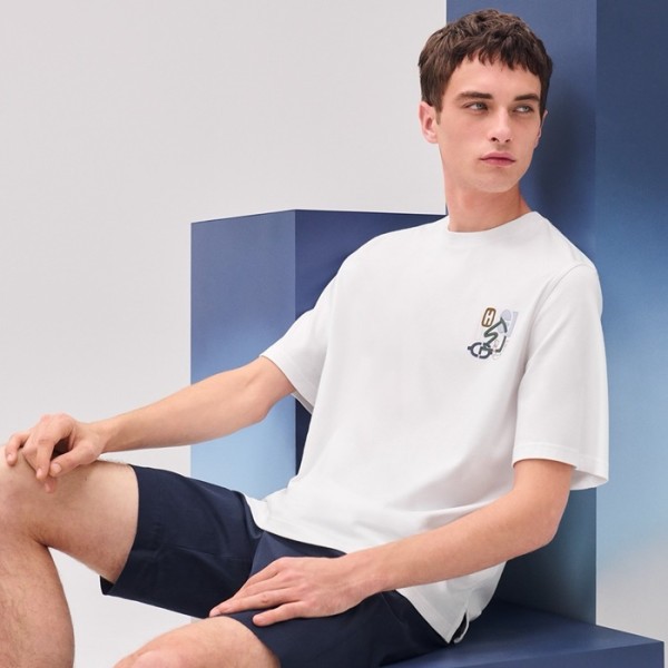 ❤에르메스 남성 라운드 반팔티 - Hermes Mens Round Tshirt - hec6862x