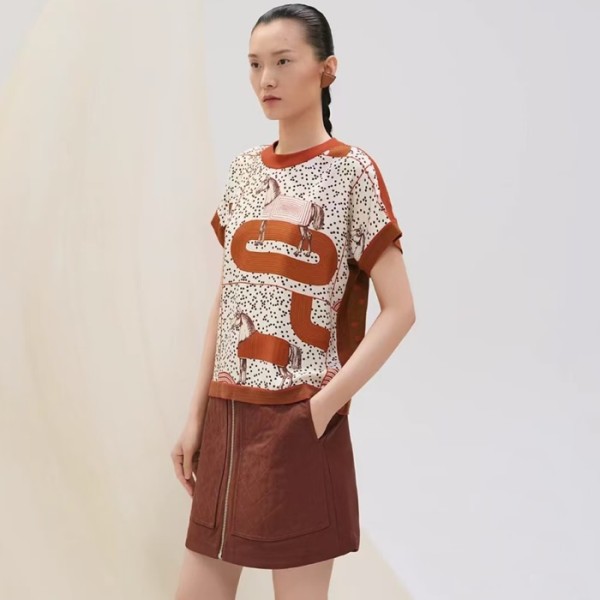 ❤에르메스 여성 크루넥 반팔티 - Hermes Womens Round Tshirt - hec6900x