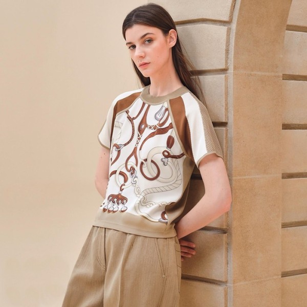 ❤에르메스 여성 크루넥 반팔티 - Hermes Womens Round Tshirt - hec6905x