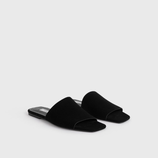 ❤토템 여성 벨루어 레더 방도 슬라이드 - Toteme Womens Velour Leather Bandeau slides - tos5973x