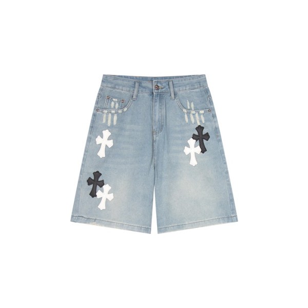 ❤크롬하츠 남성 데님 쇼츠 - Chrom Hearts Mens Denim Shorts - chc7020x