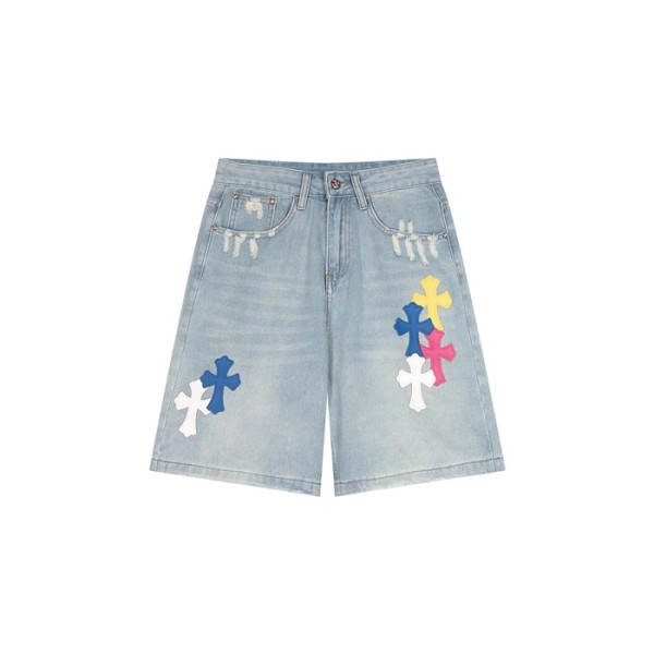 ❤크롬하츠 남성 데님 쇼츠 - Chrom Hearts Mens Denim Shorts - chc7022x