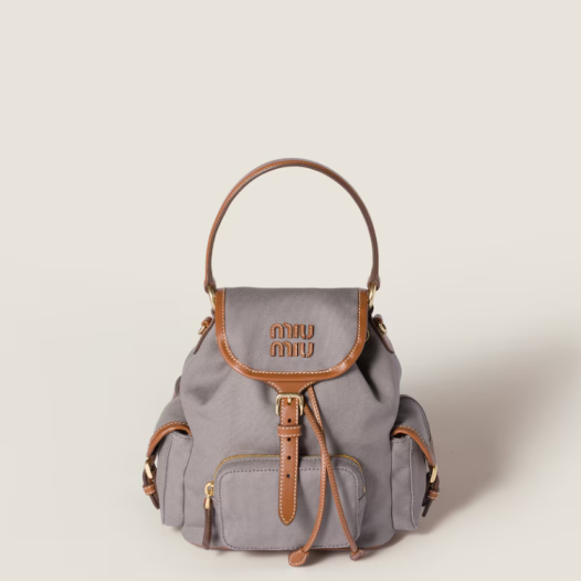 미우미우 여성 캔버스 및 가죽 백팩 미디엄 - MiuMiu Womens Canvas and Leather Backpack