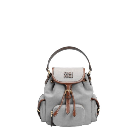 ❤미우미우 여성 캔버스 및 가죽 백팩 - MiuMiu Womens Canvas and Leather Backpack - mib5855x