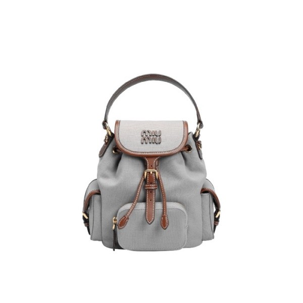 ❤미우미우 여성 캔버스 및 가죽 백팩 - MiuMiu Womens Canvas and Leather Backpack - mib5855x