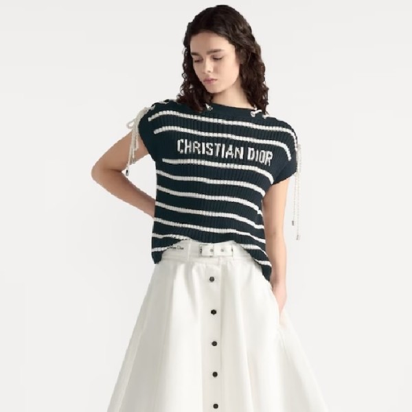 ❤디올 여성 디올리비에라 레이스업 캡 슬리브 스웨터 - Dior Womens Dioriviera Lace-up Cap Sleeve Sweater - dic7273x