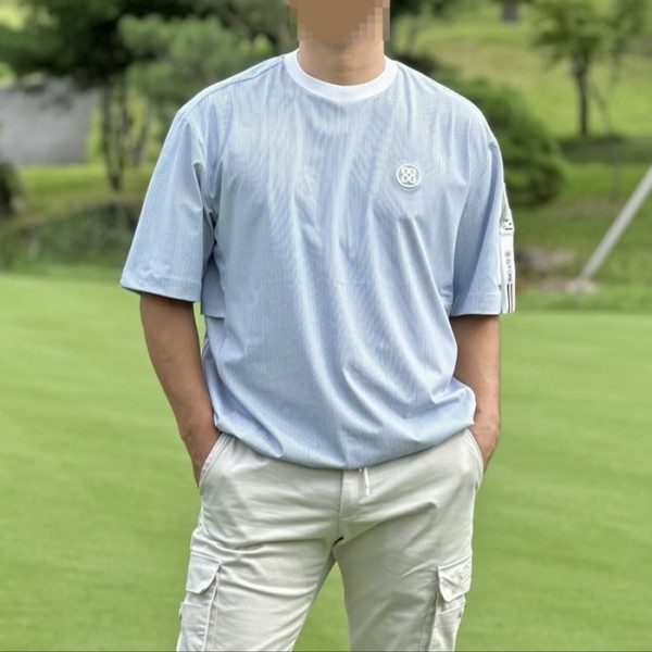 ❤[G/FORE] 지포어 남성 씨어써커 라운드 티셔츠 - gol1703x