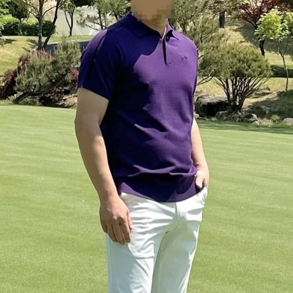 ❤PXG 남성 컬러블럭 원포인트 카라 반팔 티셔츠 - gol1704x