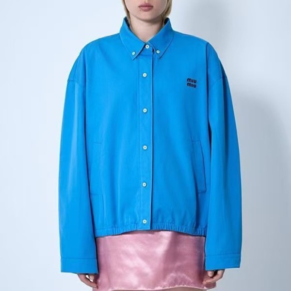 ❤미우미우 여성 포플린 블루종 재킷 - Miumiu Womens Poplin Blue Jean Jacket - mic7314x